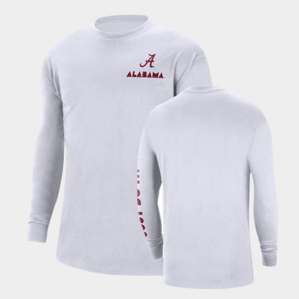 Men's Alabama Crimson Tide Heritage Max 90 White Long Sleeve T-Shirt 155799-130