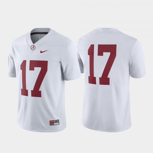 Men's Alabama Crimson Tide Game White #17 College Football Jersey 827978-154
