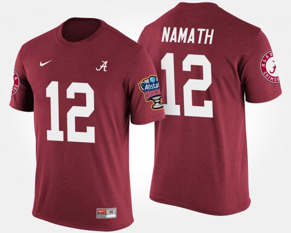 Men's Alabama Crimson Tide Bowl Game Crimson Joe Namath #12 Sugar Bowl T-Shirt 220555-239